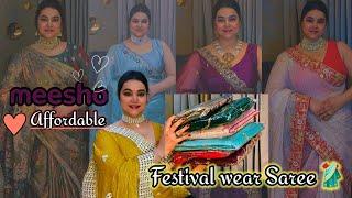 Meesho Affordable Festival wear Saree & Jewellery set haul @poojachoyalshorts