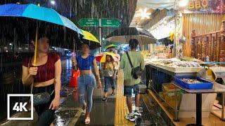 4K THAILAND  Heavy Rain Walk in Nana, Bangkok