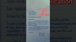 How To Write Teaching Job Application