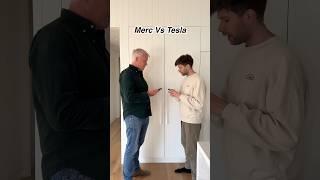 Remote starting a Tesla vs a Mercedes  #tesla #mercedes