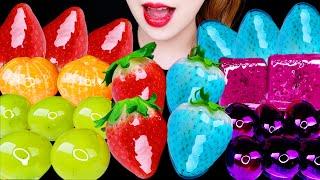 ASMR RAINBOW TANGHULU *BLUE STRAWBERRY, DRAGON FURIT* CANDIED FRUIT EATING SOUNDS MUKBANG 먹방 咀嚼音