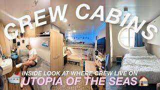 what does a crew cabin look like on Utopia of the Seas? ️ room tour, single share, Q+A !