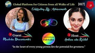 INTERNATIONAL FABTALKS WITH MAALVIKA BHUVANSUNDER #awareness #talkshow #podcast #crohnswarrior