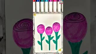 EASY Flower Painting!!! ️ #painting #paintingforkids #short #art