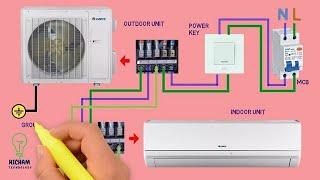 Single Phase Split Type Air ConditionerAC Indoor & Outdoor Wiring Diagram  | How to Wire Split AC