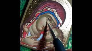 Написание лика. Плави - тончайшие слои краски.