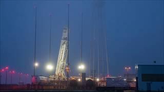 Antares Rocket Raised at Launchpad (Time Lapse)