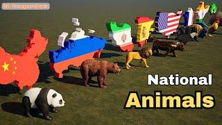 National Animals of Countries #3dcomparison #animals