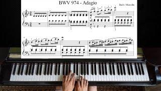 Bach/Marcello - Adagio from Concerto in D Minor, BWV 974 | Piano Tutorial