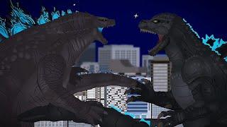 legendary godzilla vs heisei godzilla | kaiju battle | PPANIMAN | Animation