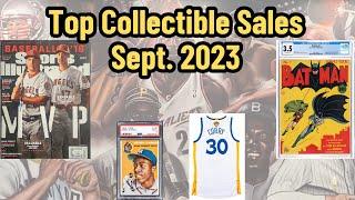 Top Collectible Sales - Sept 2023 - Sports Cards, Sports Magazines, Comics, and More