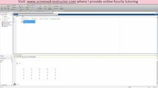 MATLAB Zeros, Ones, and Eye Commands