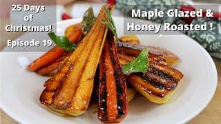 Maple Glazed Parsnips & Honey Roasted Carrots | 25 Days of Christmas Recipes