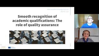 EUA Webinar - Smooth recognition of academic qualifications: The role of quality assurance