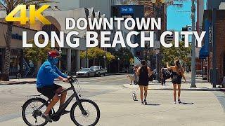 LONG BEACH - Walking Downtown Long Beach City, Los Angeles, California, USA - 4K UHD