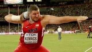 Incredible,Joe Kovacs won the men's shot put gold medal in Beijing 2015