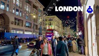 London Night Walk  OXFORD STREET, Selfridges to Charing Cross Road | Central London Walking Tour