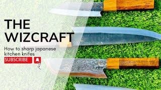 How to sharpen Kitchen Knives set Full process By Thewizcrafts | Japanese Knives | High sharpness