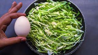 Cabbage & Eggs Tastes better than Meat! Healthy Breakfast ideas. Quick & Simple Recipe!