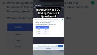 Introduction to SQL | Coding Practice 1 | Question 4 | NXT WAVE  #shorts #programming #database