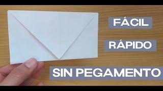 Como hacer un SOBRE para CARTAS fácil rápido sin pegamento