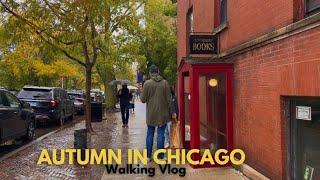 Autumn Walk in Chicago | Hyde Park Neighborhood Fall Walk | Vlogtober 2024 | Chicago Rain Walk Video