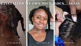 DIY MICROLOCS | COMBING OUT MY MICROLOCS TO MAKE SMALLER SECTIONS, FIRST RETIE, THE FASTEST WASH DAY