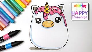 HOW TO DRAW AN UNICORN - SQUISHMALLOW DRAWING