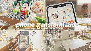 anime phone transformation  — ios 14 aesthetic + macbook air 2020 unboxing and accessories 