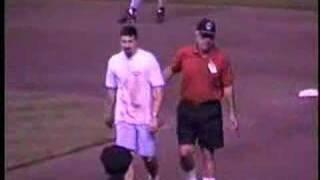 Fans run onto Jacobs Field. 6/5/95