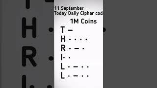 11 September Daily Cipher Code Hamster Kombat/ today Daily Cipher code #viralshorts #trendingshorts