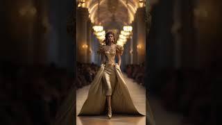 AI Runway Gold Fashion Show Collection #shortsvideo #aidesign #aifashion #aimidjourney