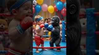 Baby Vs Monkey  #cutebabies  #playfulmoments #animalfriends  @Tustin.Hamburg #Shorts