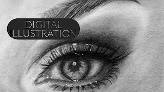 Eye Sketch Timelapse on Ipad Air 4 || Graphite Sketch