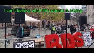 wow..this woman needs arresting. a speech at Manchester Palestine protest.