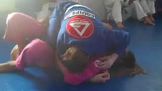 White Belt Boy vs Green Belt Girl in BJJ Match