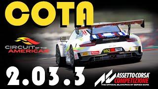 COTA HOTLAP | 2:03.3 | Porsche 911 GT3-R @ Circuit of the Americas | Assetto Corsa Competizione | PC