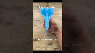 EASY ORIGAMI FIGHTER JET FLY REALLY FAR TUTORIAL | HOW TO MAKE A COOL PAPER PLANE STEP BY STEP