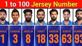 Indian Cricketers' Jersey Numbers 1 to 100 | Team India