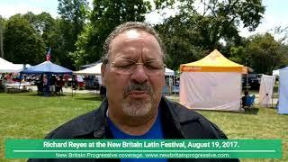 Richard Reyes speaking at the New Britain Latin Festival, August 19  2017