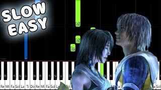 Suteki da ne - Final Fantasy X - SLOW EASY Piano Tutorial [animelovemen]