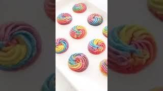 Piped Rainbow Shortbread! #fypsounds #rainbow #bakingtiktok #fypシ #learntobake #how t 188