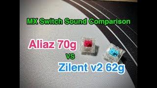 Aliaz 70g vs Zilent v2 62g keyboard switch sound test on KBD67