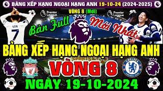 Bảng Xếp Hạng Ngoại Hạng Anh 2024/2025 Mới Nhất - Vòng 8, Ngày 19/10/2024, Man City Top 2 (Bản Full)