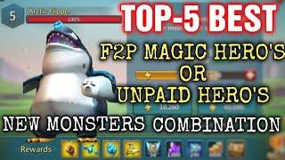 BEST MAGIC F2P OR UNPAID HERO'S ! Arctic Flipper Monster Hunting !! In Lords Mobile !! HINDI