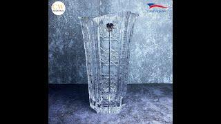 Lọ Hoa Decor Nghệ Thuật Pha Lê Tiệp Bohemia Mài Hoa Văn Bông Tuyết 30.5cm 89144/57/305