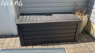 Keter Westwood 150 Gallon Resin Large Deck Box Review, All Weather Storage! Spacious & Versatile! 15