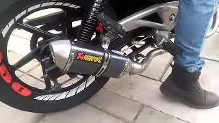 Pulsar 180 full system exosto Akrapovic alfa fibra carbón