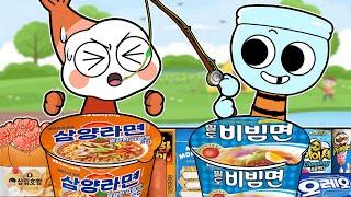 Dandy's World - Shrimpo VS Finn Convenience Store ORANGE BLUE Fishhook GAME MUKBANG | ROBLOX