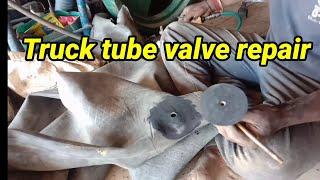 Truck 10.00.20 inner tube valve repair |fixed new valve replacement|